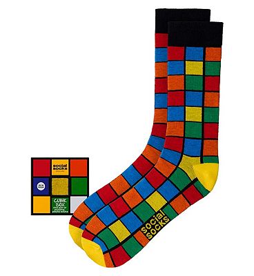 Social Socks Cubik Sox One Pair of Puzzling, Playful Socks