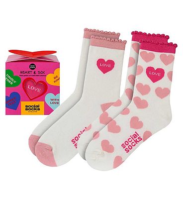 Social Socks Heart & Sox Two Pairs of Heartfelt Socks