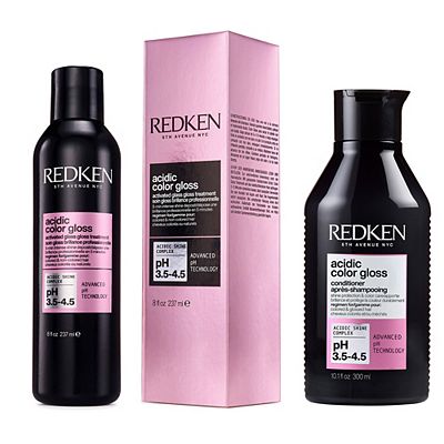 Redken Acidic Color Gloss Activated Glass Gloss Treatment 237ml and Conditioner 300ml, Colour Protec