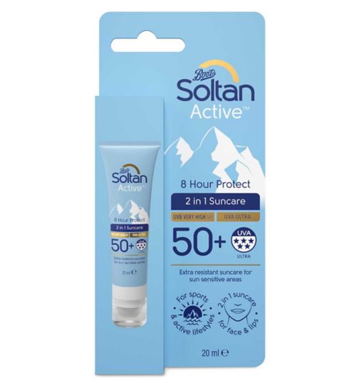 Soltan Active 2 in 1 Face Cream & Lip Stick SPF50+ 20ml