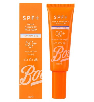 Boots SPF+ Mattifying Daily Suncare Face Fluid SPF50+ 50ml