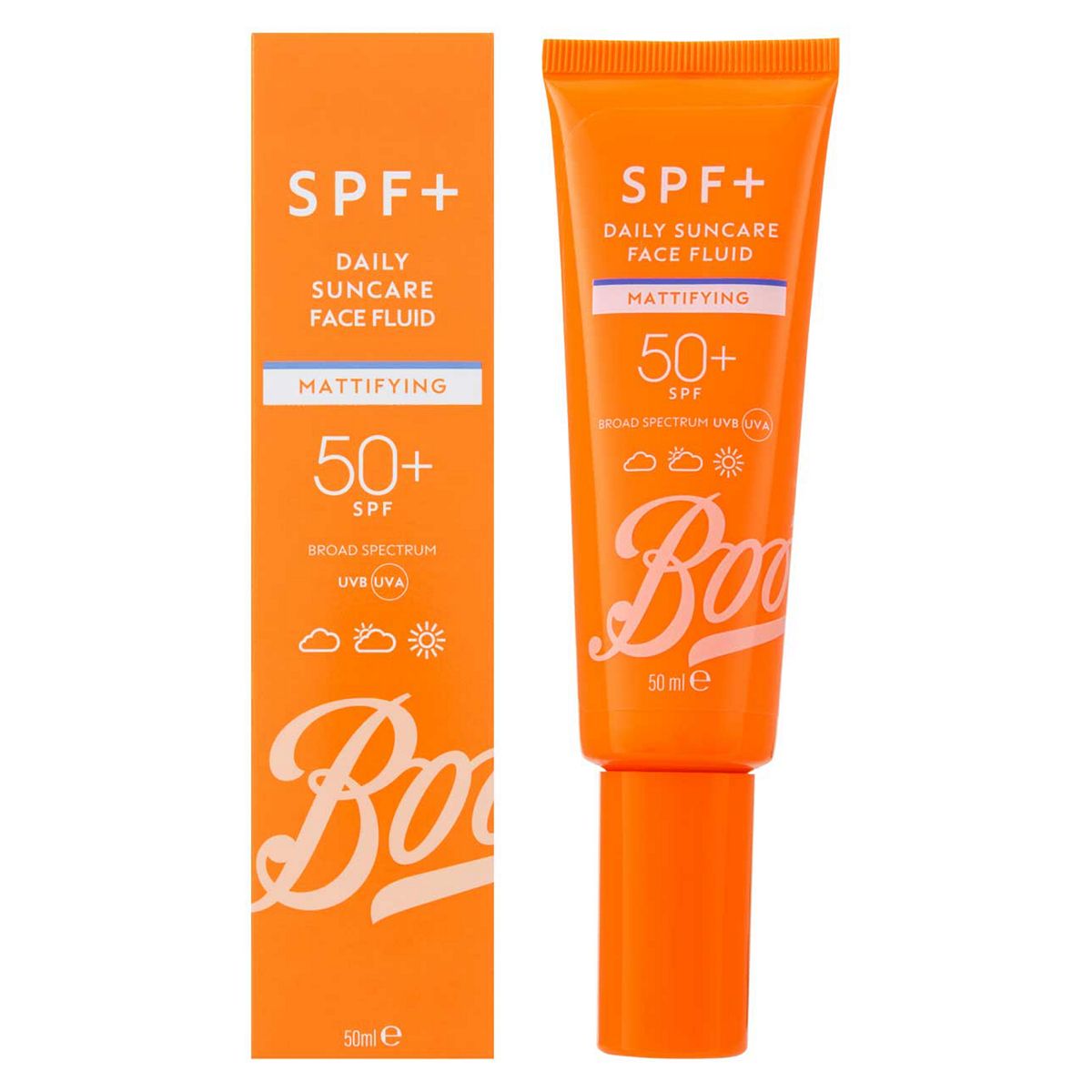 Boots Spf+ Mattifying Daily Suncare Face Fluid Spf50+ 50Ml