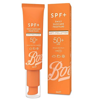 Boots SPF+ Anti Pollution Daily Suncare Face Fluid SPF50+ 50ml