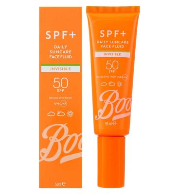 Boots SPF+ Invisible Face Daily Suncare Face Fluid SPF50 50ml