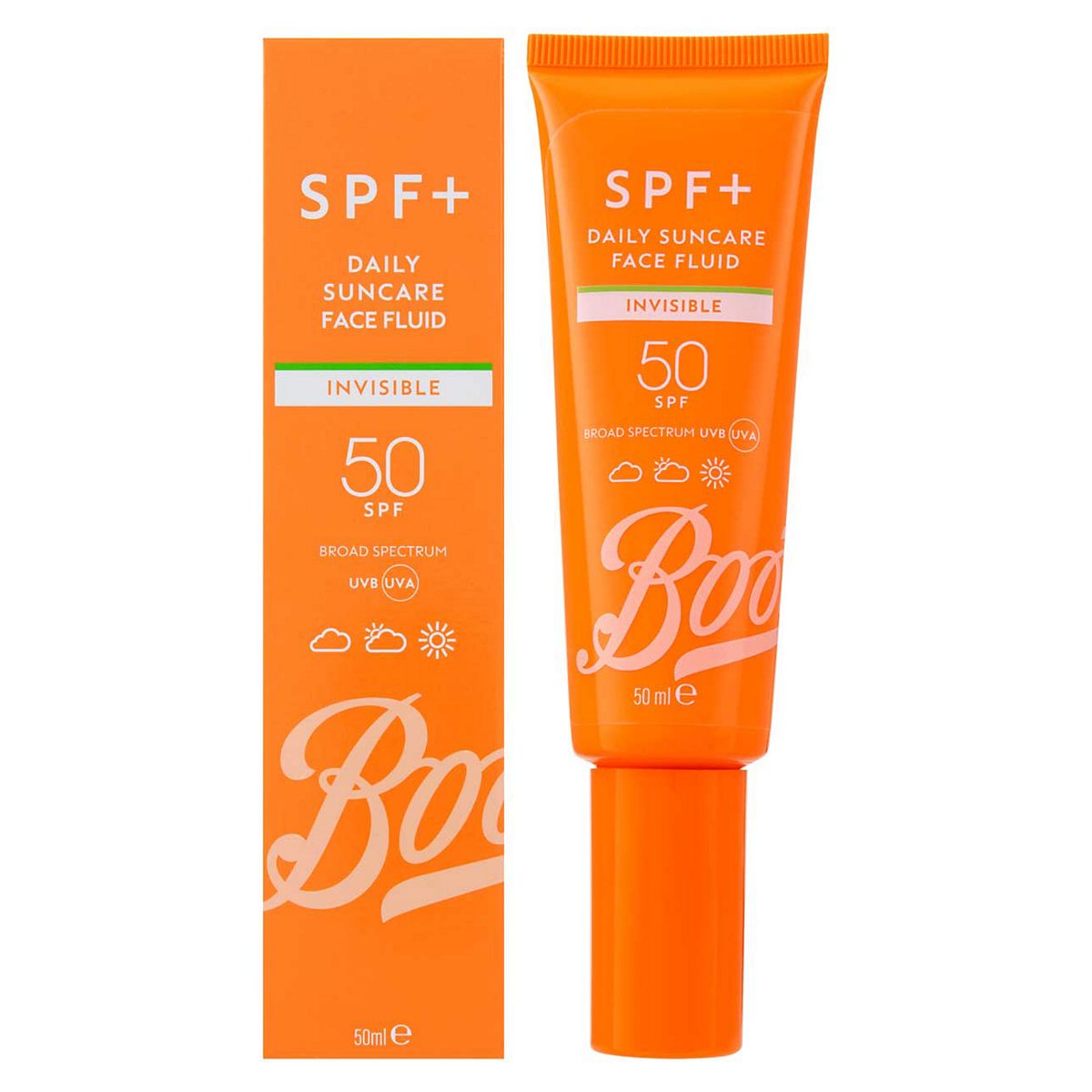 Boots Spf+ Invisible Face Daily Suncare Fluid Spf50 50Ml