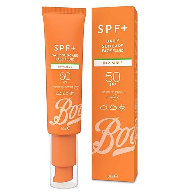 Boots SPF+ Invisible Face Daily Suncare Face Fluid SPF50 50ml