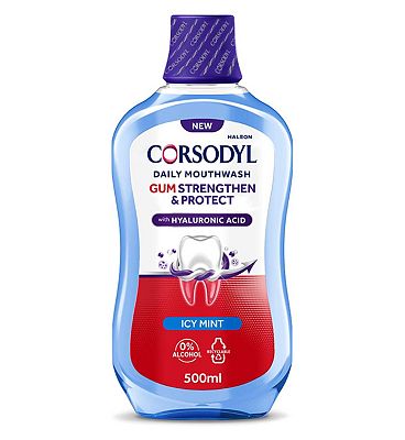 Corsodyl Gum Strengthen & Protect Mouthwash, Icy Mint 500ml