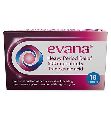 Evana Heavy Period Relief 500mg Tablets -18 Tablets