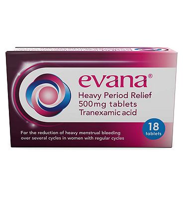 Evana heavy period relief 500mg tablets -18 tablets