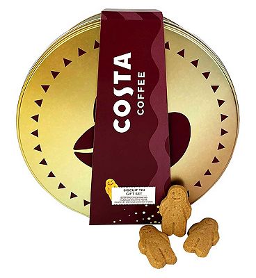 Costa Biscuit Tin With Mini Gingerbread Flavour Biscuits Inside