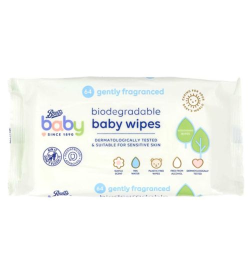 Boots Baby biodegradable fragranced wipes 64s