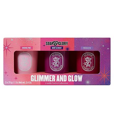 Soap & Glory Glimmer and Glow Votive Candle Trio Gift Set