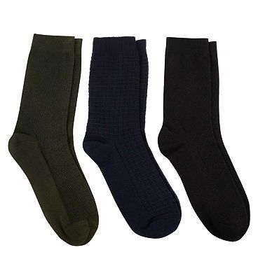 Threads by Totes x3 Pack Assorted Socks