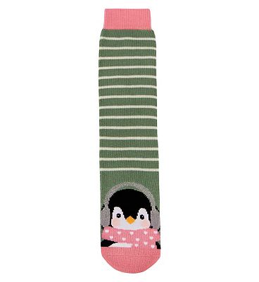 Barley Lane by Totes Penguin Slipper Socks