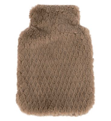 Barley Lane by Totes Textured Fur Hot Water Bottle