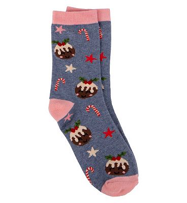 Barley Lane by Totes Christmas Pudding Sock