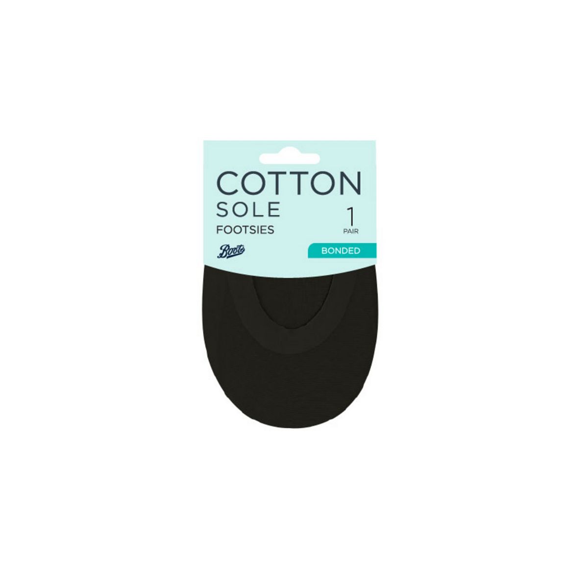   Cotton Sole Bonded Footsie Black 1 Pack Multicolor