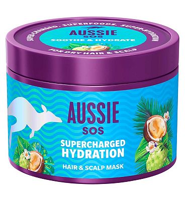 Aussie SOS Supercharged Hydration Hair Mask 500ml for Dry Hair and Dry Scalp
