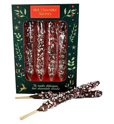 Hot Chocolate Stir Sticks with Crushed Candy Decoration