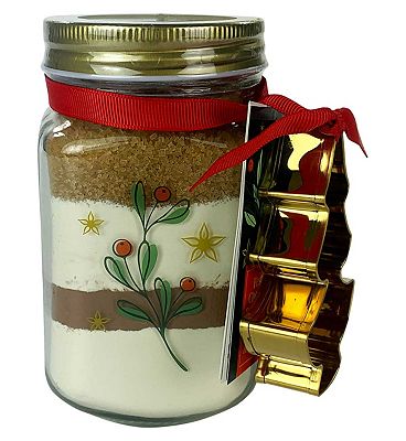 Chocolate Biscuit Mix Jar with cookie cutter