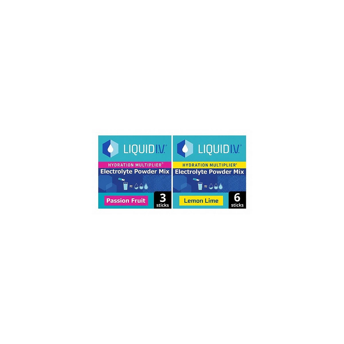 Liquid IV Liquid I.v. Hydration Multiplier Electrolyte Powder Mix Passion Fruit + Lemon Lime Bundle, 9 Sachets