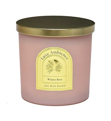 Luxe Ambience Winter Rose Glass Candle 400g