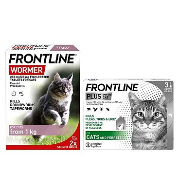 Frontline Wormer Tablets and Frontline Plus Spot-On-Cat Pipettes