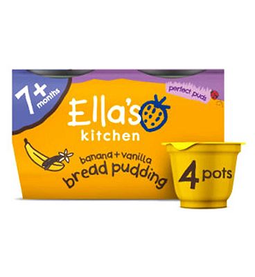 Ella's Kitchen Organic Bread Pudding Banana and Vanilla 80g 4s