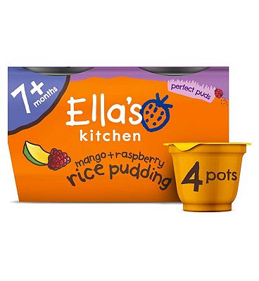 Ella's Kitchen Organic Rice Pudding Mango and Raspberry 80g 4s