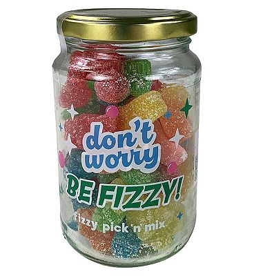 Don't Worry Be Fizzy Jar of Assorted Fizzy Gummy Sweets