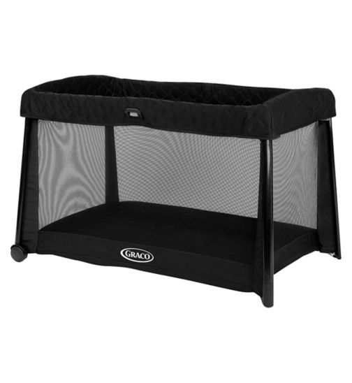 Graco Foldlite lx Travel Cot with Bassinet Midnight