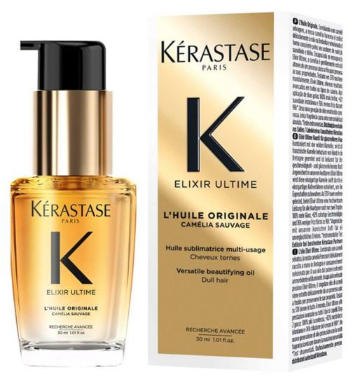 Kérastase Elixir Ultime Hair Oil L'Huile Originale, for All Hair Types with Argan Oil & Heat Protection 30ml
