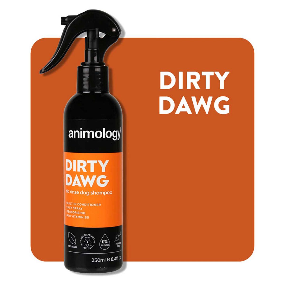 Animology Dirty Dawg No Rinse Dog Shampoo Spray250 Ml, 250Ml