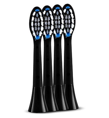 Silk’n SonicYou Refills Family Pack Regular Electric Toothbrush Heads Black 4 Pack