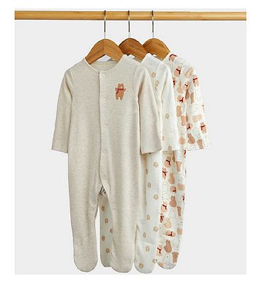 Mothercare Winter Bear Sleepsuits - 3 Pack 18 - 24 Months