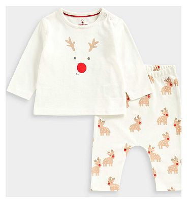 Mothercare Festive Reindeer T-Shirt and Leggings Set 3 - 6 Months