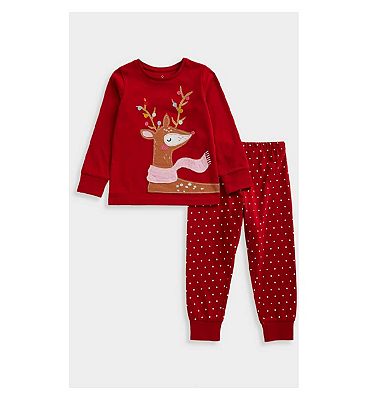 Mothercare Red Reindeer Festive Pyjamas 2 - 3 Years