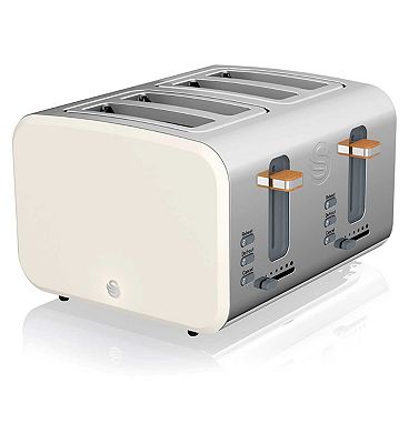 Swan 4 Slice Nordic Style Toaster - White