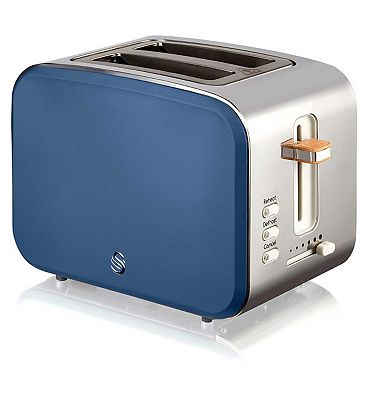 Swan 2 Slice Nordic Style Toaster - Blue