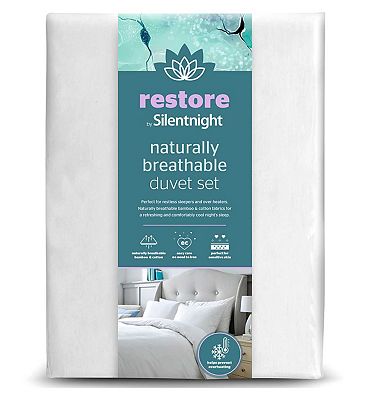Restore by Silentnight Cooling Bamboo Duvet Cover Set - Double