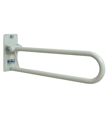 NRS Healthcare Steel Folding Toilet Support Rail White 550mm