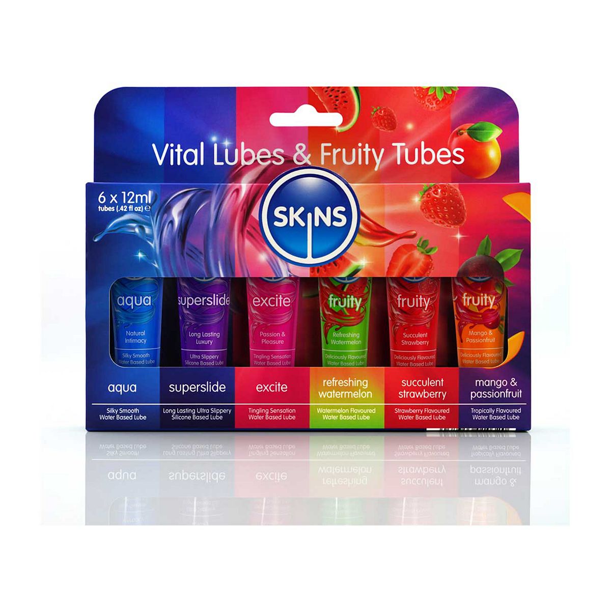 Skins Sampler Tubes Vital And Fruity Lubricant 12ml