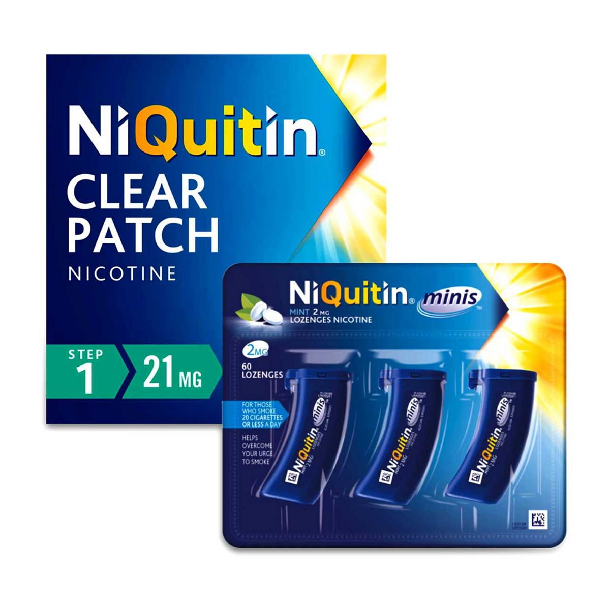 Niquitin Bundle Clear Patches 21Mg Step 1 & Minis Mint 2Mg Lozenges - 7 60