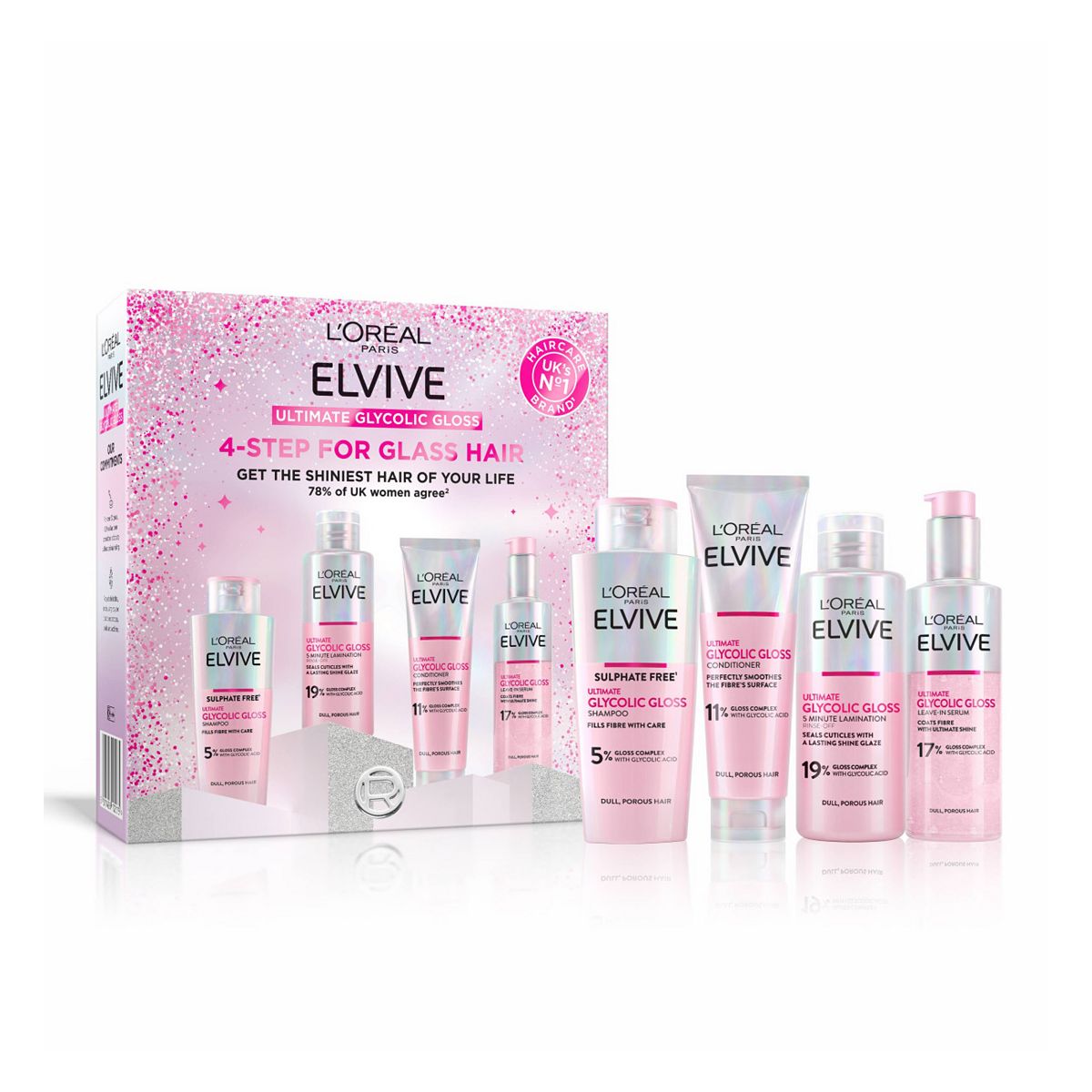 L'Oreal Paris Elvive Ultimate Glycolic Gloss 4 Step For Glass Hair