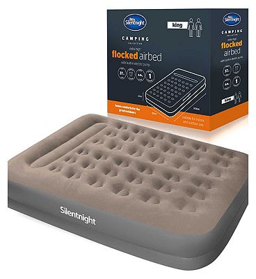 Silentnight Flocked Electric Pump Grey Airbed - King