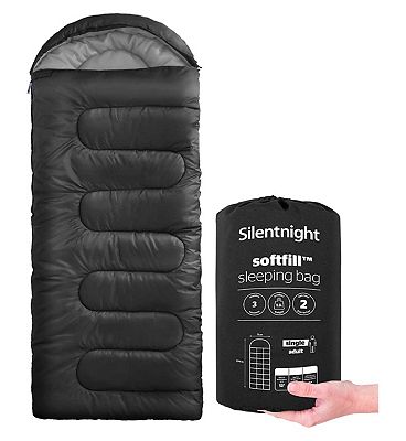 Silentnight SoftFill  Adult Sleeping Bag - Black