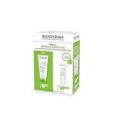 Bioderma Sebium Nourish & Soothe Duo, Cleanser And Moisturiser Routine For Skin Undergoing Acne Treatments