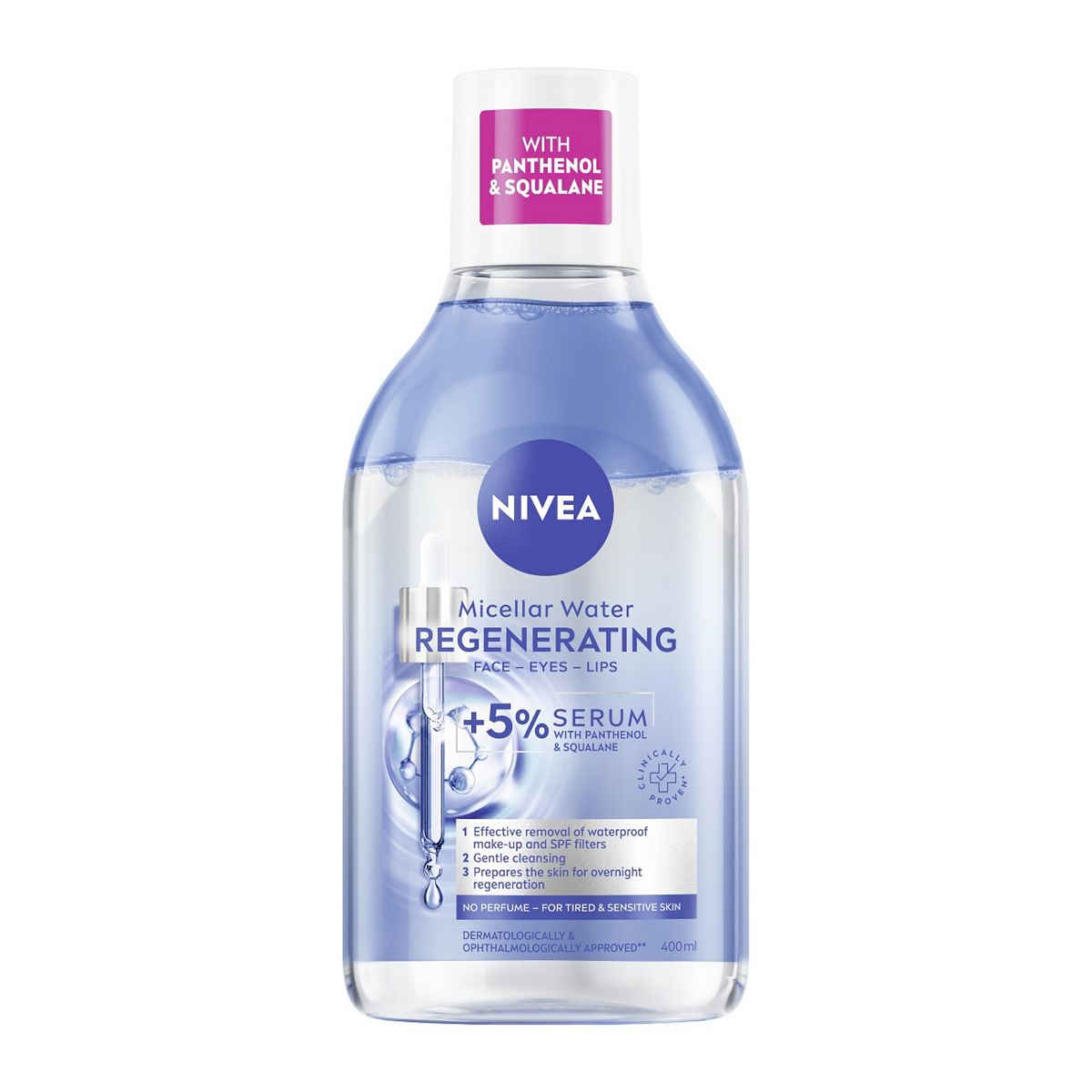 Nivea Regenerating Micellar Water +5% Serum With Panthenol & Squalane For Tired Sensitive Skin 400ml