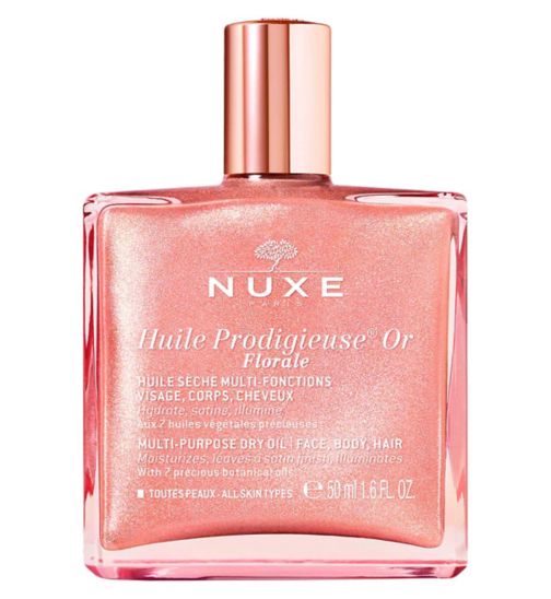 NUXE Huile Prodigieuse® Floral Gold Shimmer Multi-Purpose Dry Oil for Face, Body and Hair 50ml
