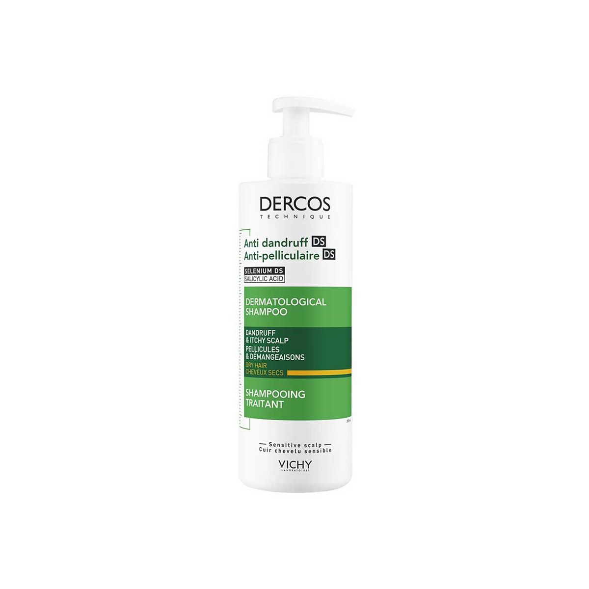 Vichy Dercos Technique Anti-Dandruff Purifying Shampoo For Sensitive, Dry Hair And Scalp 390ml